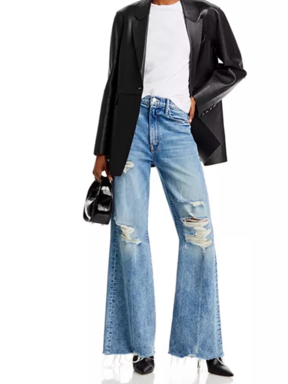 MOTHER superior The Side Stepper Sneak chew  Wide-Leg Jeans
